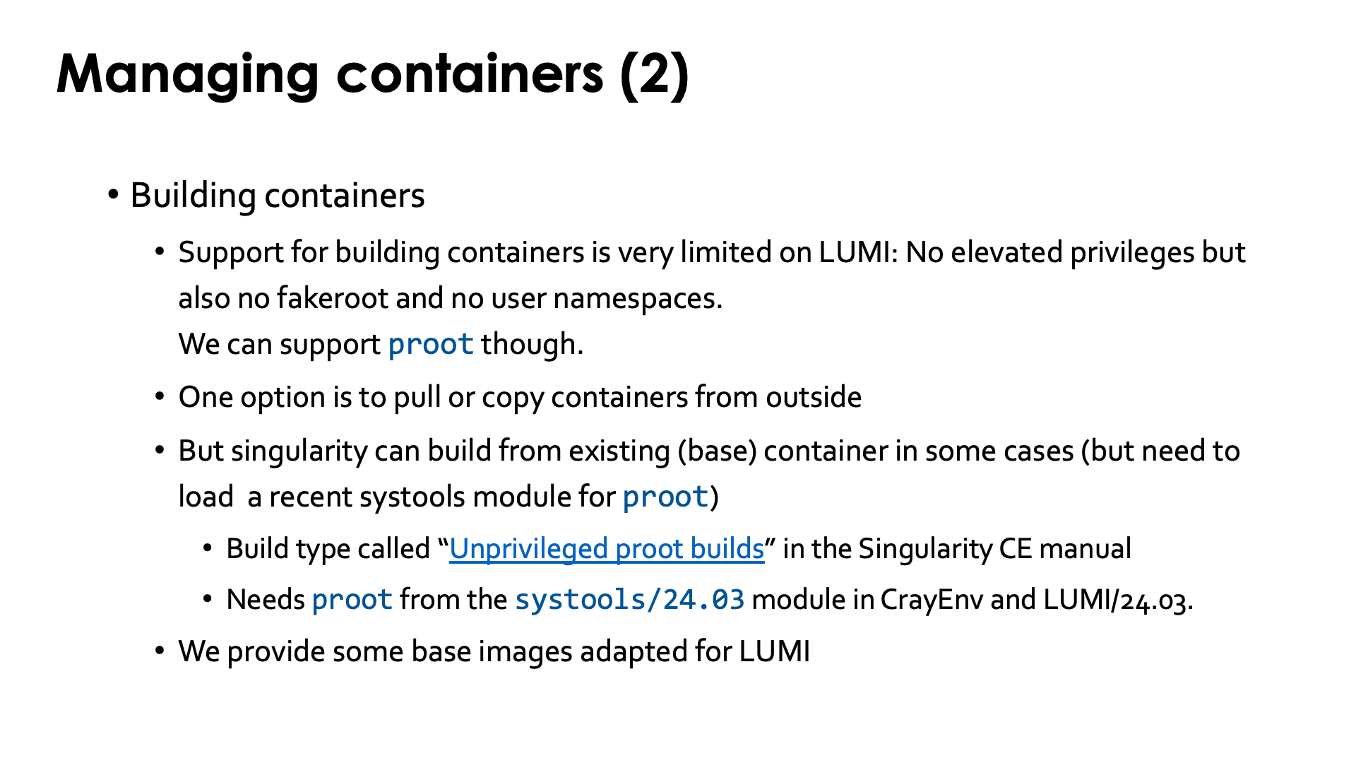 Managing containers (2)