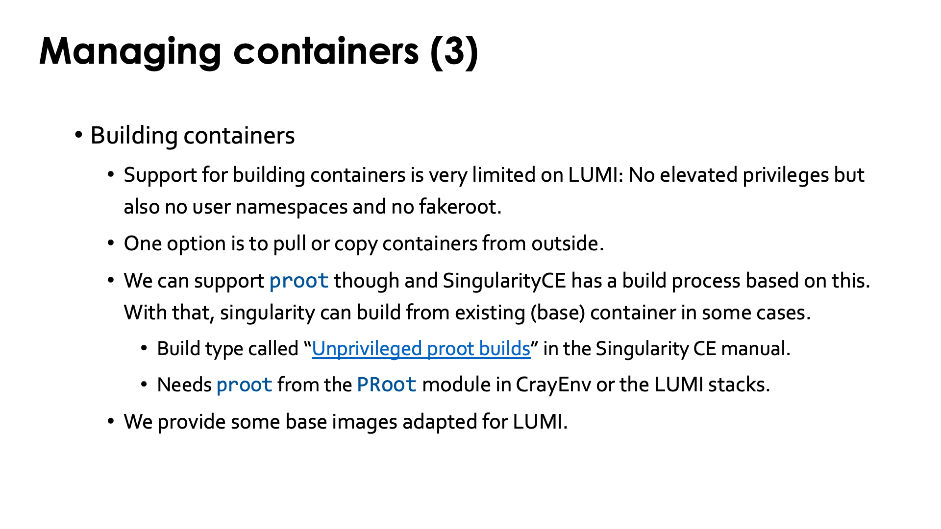Managing containers (3)