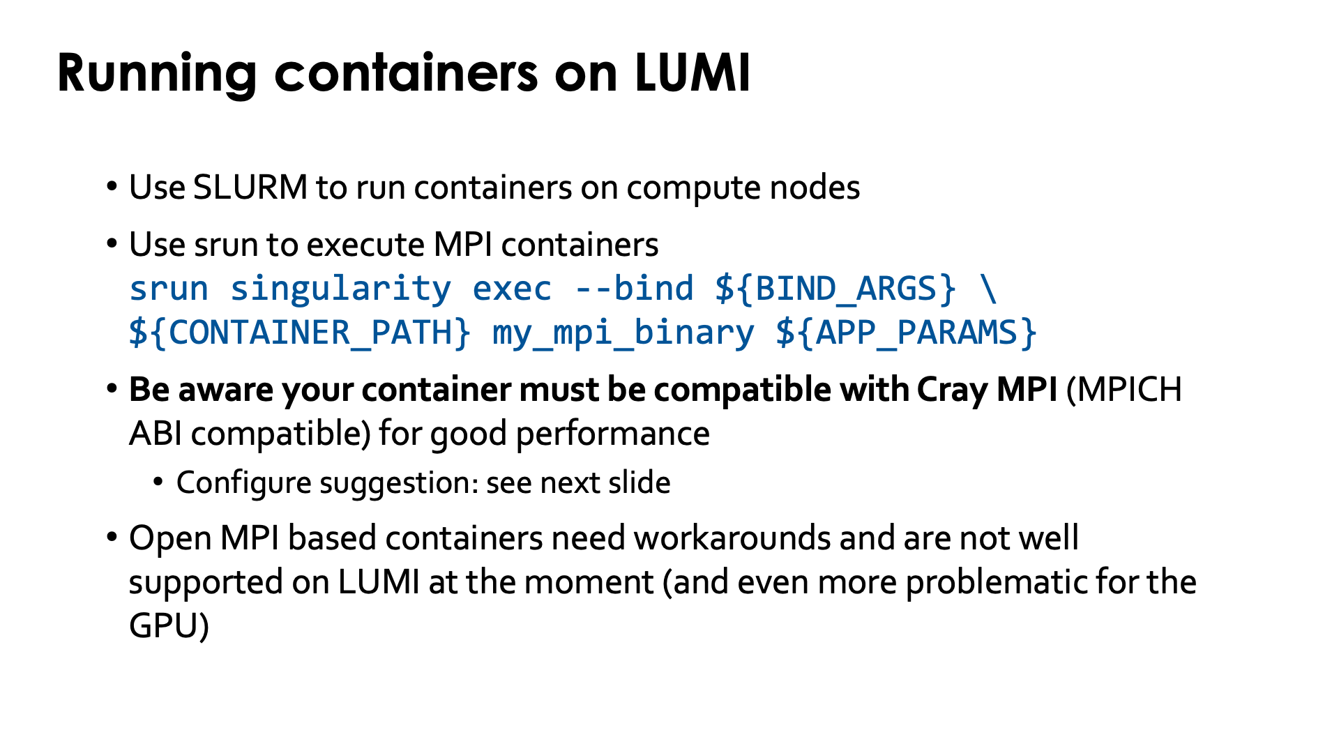 /running containers on LUMI